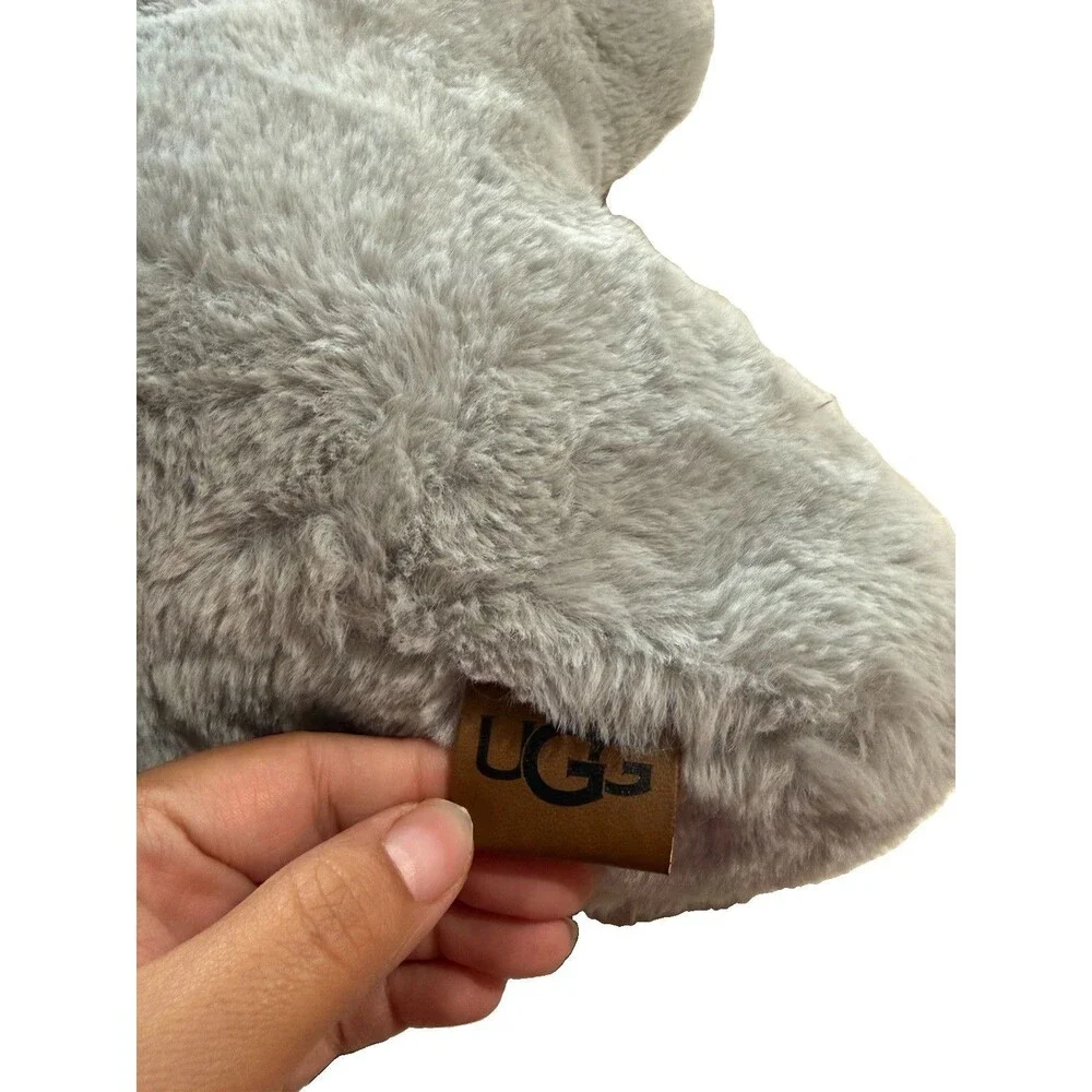 UGG Star Shaped Snuggly Faux Fur Throw Pillow Gray